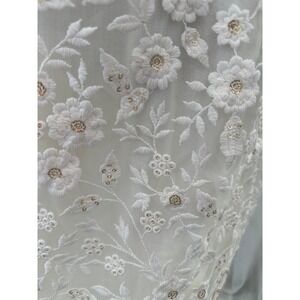 Couture-quality Vintage 50s Custom Ivory Embroidered Lace Dress Bridal Cocktail